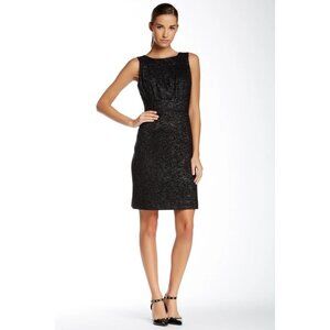 Tahari Arthur S. Levine Black Sleeveless Sheath Dress Size 4 Polyester Blend Wom